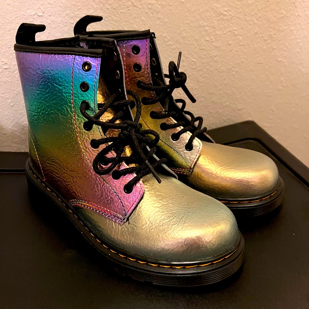 Dr Martins with bouncing sole Air Wair metallic multi color NWOT